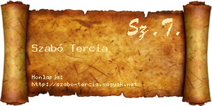 Szabó Tercia névjegykártya